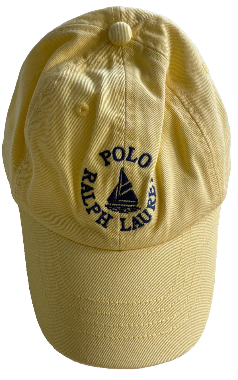 Polo Ralph Lauren Toddler Sailboat Baseball Cap Yellow Cotton Adjustable Hat
